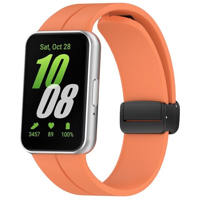 2024 Latest Model Fashion Silicone Smart Watch Strap with Magnetic Buckle Compatible with for Samsung for Galaxy Fit 3