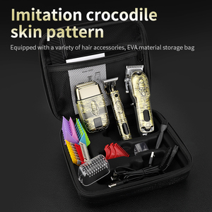 IRUIBEAUTY 2022D <span class=keywords><strong>tagliacapelli</strong></span> ricaricabile professionale con 8 pettini guida tutto in metallo rasoio Trimmer da uomo Set toelettatura - Product Image 4