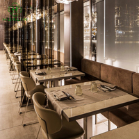 HUALIN Table de salle à manger en pierre frittée de haute qualité pour restaurant de style moderne Ensemble table et chaises pour restaurant sur le thème de l'hôtel et café