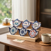Ensemble de dessous-de-plat carrés en céramique Mandala moderne pour théière, personnalisables par sublimation, avec base en liège, écologiques pour usage intérieur - Vente en gros