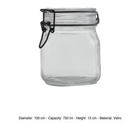 Pot en verre Fido 75 cl H 13 cm Ø 10 cm avec couvercle hermétique Bormioli Rocco