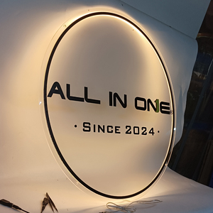 Custom LED Backlit <b>Acrylic</b> Neon Sign Wedding Advertising Shop Sign <b>Board</b> Business with Round Logo Decoration Lights - Product Image 5