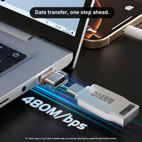 Adaptador Justlink USB a Tipo C, USB 2.0 OTG 480Mbps, Carga Rápida, Convertidor Hembra Tipo C para Laptop, PC, Teléfono, Tablet
