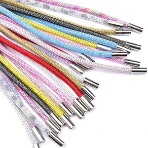 Cristal brillant strass cordon de serrage pour <span class=keywords><strong>pull</strong></span> à capuche pantalon ceinture tuyau en caoutchouc diamant corde avec <span class=keywords><strong>maille</strong></span> bricolage vêtements accessoires - Product Image 1