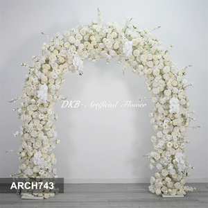 DKB Factory Wholesale Artificial Silk <b>Flower</b> Arch Wedding White Rose Artificial Silk <b>Flower</b> Arch for Wedding & Valentine's Decor - Product Image 3