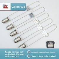 Zahn Cai En Cup's 1/2/3/4/5 No. Recubrimiento de tinta plateada de acero inoxidable Taza de precisión de viscosidad de inmersión líquida OEM