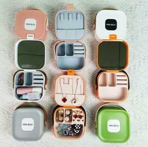 Cute Korean Style Multifunction Travel Jewelry Box with <b>Mirror</b> Handle Lightweight <b>Compact</b> Jewelry Holder for Rings Necklaces - Product Image 6