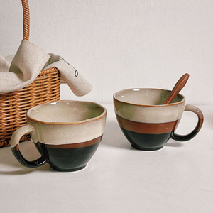 Taza de Café de Cerámica Retro con Esmalte Reactivo, Taza para Té, Taza para Latte Matutino - Product Image 1