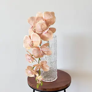 9 teste 3D vero tocco in lattice simulazione farfalla orchidee decorazione pianta fiori artificiali