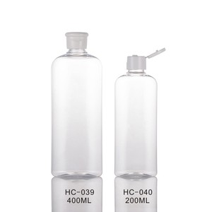 Flat Pet <b>Plastic</b> Bottles 200 400 450Ml Screw Cap For Personal Care <b>Packaging</b> - Product Image 3