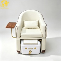 Fauteuil de pédicure sans plomberie Madamcenter rose avec table intégrée, chaise de spa pour technicien(ne) des ongles, fauteuil de spa pour les pieds sans plomberie, bassin de spa pour les pieds