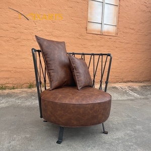 Poltrona di Design Europeo, Divano Contemporaneo per Soggiorno, Sedia Unica per il Tempo Libero, Telaio <span class=keywords><strong>in</strong></span> Acciaio Inox, Poltrona da Esterno <span class=keywords><strong>in</strong></span> Tessuto PU per Hotel - Product Image 1