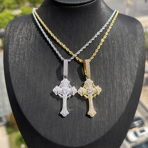 A-Z hip hop 925 Sterling bạc thư Mặt dây chuyền với kim cương Tester Iced moissanite đồ trang sức cho nam giới - Product Image 2