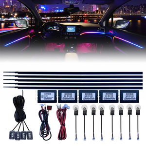 Kit d'éclairage d'ambiance intérieur de voiture 1 en 18, bande lumineuse RGB néon en fibre optique acrylique, accessoires LED, éclairage décoratif - Product Image 1