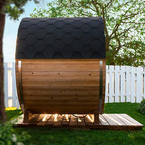 Cabine de sauna extérieur moderne en cèdre massif 6kw <span class=keywords><strong>Red2</strong></span> Offre Spéciale 2-3 personnes de couleur Piscine extérieure avec vapeur sèche et chauffage au poêle - Product Image 4