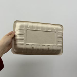Custom Disposable Compostable Biodegradable Sugarcane Fiber Bagasse Top Seal Map Barrier Packaging <strong>Meat</strong> <strong>Trays</strong> - Product Image 3