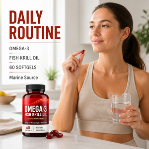 Huile de Krill Biologique Certifiée pour Améliorer la Santé Cérébrale, Capsules Molles d'Huile de Poisson Oméga-3, Complément Alimentaire pour Adultes, Sans OGM, Marque Privée - Product Image 4