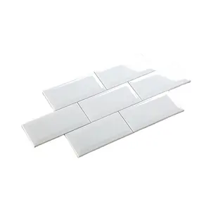 새로운 디자인 7.5x15cm 75x150mm 3'x6 세라믹 타일 슈퍼 화이트 불규칙한 edge 웨이브 에지 지하철 타일