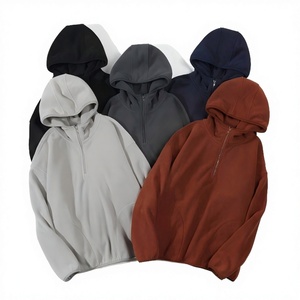 Unisex Oversized Knitted Balaclava Hoodie Heavyweight Warm Half <b>Zip</b> Pullover Casual Autumn Fashion Hot Supplier - Product Image 2