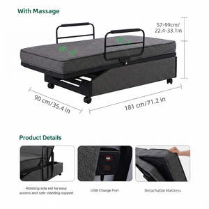 Cama <span class=keywords><strong>de</strong></span> Hospital Eléctrica Moderna <span class=keywords><strong>de</strong></span> Lujo para Uso Doméstico, Respaldo y Reposapiés Ajustables, Capacidad <span class=keywords><strong>de</strong></span> 660 Libras, <span class=keywords><strong>Cuidado</strong></span> <span class=keywords><strong>de</strong></span> Pacientes Mayores, Cama para Hogar <span class=keywords><strong>de</strong></span> <span class=keywords><strong>Ancianos</strong></span> - Product Image 3