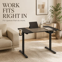 Table élévatrice AOR avec placage en bois massif motif pierre noire et mémoire de positionnement, plusieurs couleurs au choix, vente en gros usine
