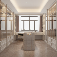 Armoire moderne en bois massif personnalisée avec portes en verre pour chambre placard hôtel villa bureau à domicile
