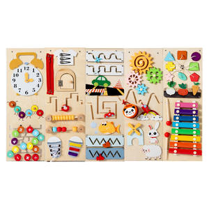 Tablero ocupado <span class=keywords><strong>de</strong></span> madera <span class=keywords><strong>de</strong></span> alta calidad, juguete <span class=keywords><strong>de</strong></span> actividad montado en la pared Montessori, reloj educativo, música, aprendizaje sensorial, material didáctico - Product Image 1