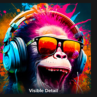 Art mural Graffiti Tête de chimpanzé avec écouteurs, Impression Pop Art colorée pour Chambre d'adolescent, Salle de jeux, Studio de musique, Décoration de bar