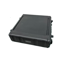 Boîtier d'aviation léger en plastique empilable OEM PE 2U pour rack, flight case pour stockage d'amplificateur de puissance avec poche en maille zippée