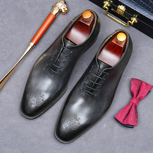 Business formal leather <b>shoes</b> for men, genuine leather, handcrafted, English Oxford style, men's wedding <b>shoes</b> - Product Image 6