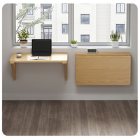 Table d'ordinateur murale pliable en bois massif pour la décoration intérieure