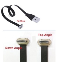 Cable de carga de datos OEM ODM, personalizado, plano, ultradelgado, ángulo hacia abajo, Micro tipo C, USB de 90 grados A USB, macho, cinta FPC