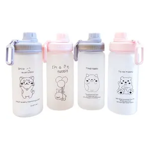 Nhà Máy Hàn Quốc Bán Chai Nước Thủy Tinh Với Rơm Animal Bear Forsed Chai Nước Thủy Tinh Cho Kid