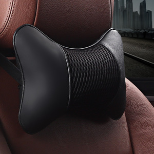 Coussin de nuque pour appuie-tête de voiture en cuir 3D, fermeté moyenne, toutes saisons, ajustement universel - Product Image 2