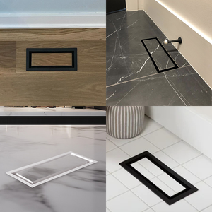 Grille de sol 4x10 en acier robuste, haute performance de ventilation, design moderne et élégant, compatible avec les inserts carrelage et <span class=keywords><strong>bois</strong></span>, couvercles de ventilation pour sols. - Product Image 4