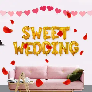 खुश newlyweds मीठा wedding16 इंच चमकदार सोने पत्र शादी के कमरे शादी की सजावट एल्यूमीनियम पन्नी एल्यूमीनियम पन्नी गुब्बारा