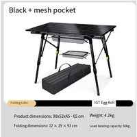 Table de camping pliable légère en acier inoxydable. Design moderne. Carré. Meubles d'extérieur. Pour le camping en plein air, la maison et les barbecues