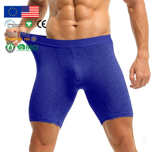 Sous-vêtements pour hommes personnalisés en coton bleu cobalt, taille mi-haute respirante pour le <span class=keywords><strong>printemps</strong></span> et l'été, doux et confortables pour le quotidien, slips et boxers pour hommes - Product Image 1