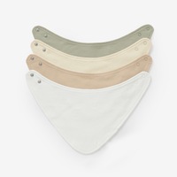 Bib Bayi 2 Lapis Anti Air, Bahan Katun Solid, Kancing Tekan Segitiga Lembut Model Baru, Dapat Dicuci, dan Dapat Disesuaikan