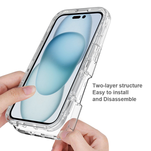 Cho <span class=keywords><strong>Iphone</strong></span> 16 Rõ Ràng Trường Hợp 360 Đầy Đủ Cơ Thể Hai Lớp TPU Lai PC Chống Sốc Bảo Vệ Điện Thoại Di Động Bìa Cho <span class=keywords><strong>Iphone</strong></span> 16 Pro Max - Product Image 4