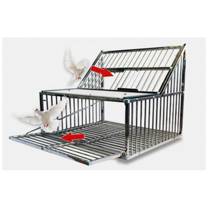 Cage à pigeons manuelle en acier inoxydable Cage à pigeons cryptée Cage à pigeons automatique Cage à poulets et piège à oiseaux - Product Image 1