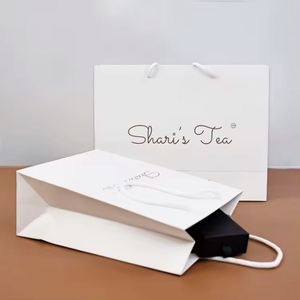 Black Recyclable Coated Paper Custom Logo Shopping <b>Bag</b> with Hand Length Handle and Hot Stamping - Product Image 5