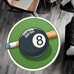 <span class=keywords><strong>Tapis</strong></span> rond en laine douce imprimé sur mesure, numéro 8, pour salon, décoration, <span class=keywords><strong>tapis</strong></span> de <span class=keywords><strong>billard</strong></span> <span class=keywords><strong>noir</strong></span> - Product Image 1