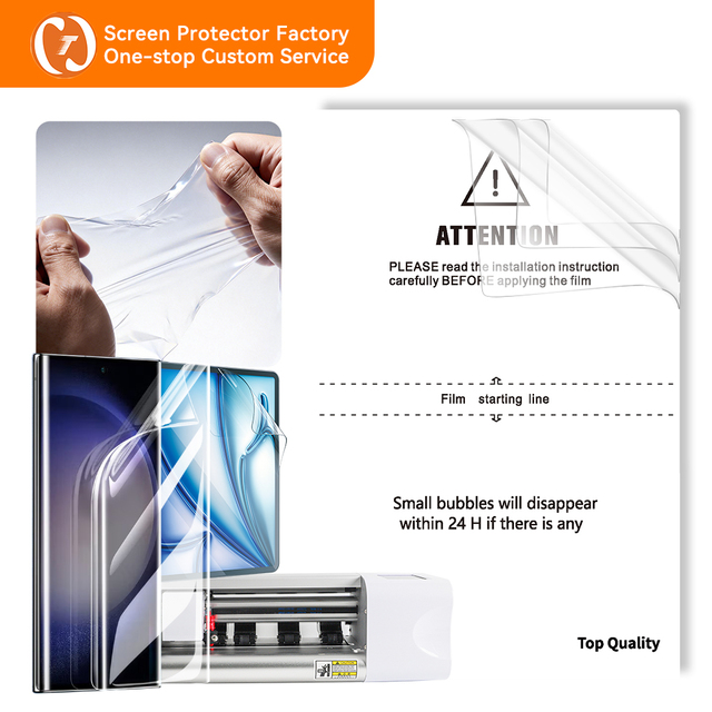 Custom OEM Korean TPU 0.14mm HD Hydrogel Film Sheet 120x180mm Private Label Premium Screen Protector for Cutting Machine