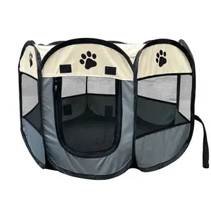 Portable Pet Tents Folding House Octagonal Cage Camping Tent Playpen Puppy Kennel Easy Fence Outdoor Big Dogs Pet Nest For Cat