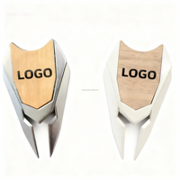 Outil de réparation de divots de golf, marqueur de balle en bois, accessoire à clipser sur chapeau, fixation facile, matériaux métalliques durables en alliage de zinc, luxe