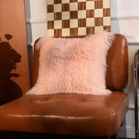 Coussin décoratif en fourrure de mouton du Tibet véritable, blanc chaud, brun, doux, en peau de mouton de Mongolie, vente en gros, directement de l'usine, échantillon disponible