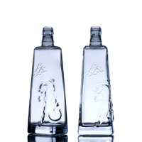 Bouteilles de liqueur carrées personnalisées UV 750ML couleur or Emballage de bouteilles en verre