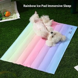 Modernes Regenbogen Gradient PVC Nest Haustier Matte Sommer kaltes Hunde-und Katzen bett Großhandel Produkt mit Tier muster - Product Image 2