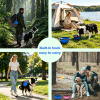 Bol pliable en silicone pour chien, portable, pliable, pour l'eau et la nourriture, avec mousqueton, pour le camping, la randonnée et les sorties en plein air